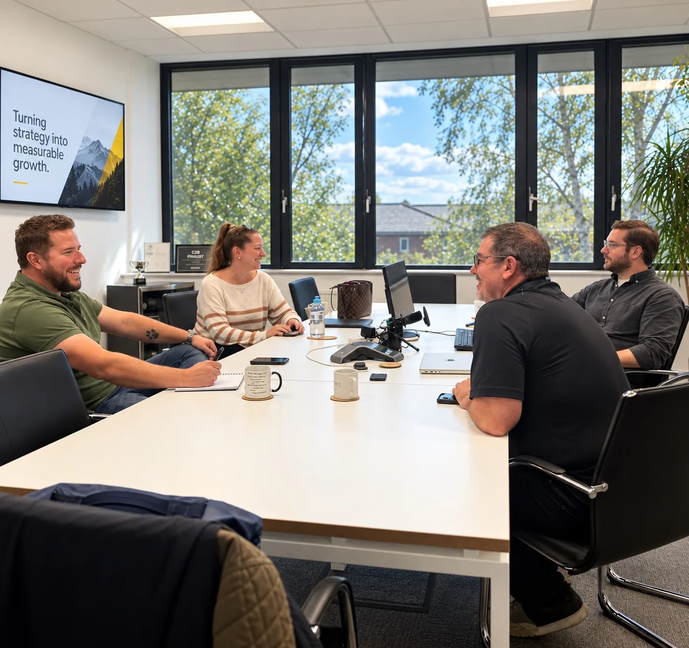The Brace team collaborating in a workshop