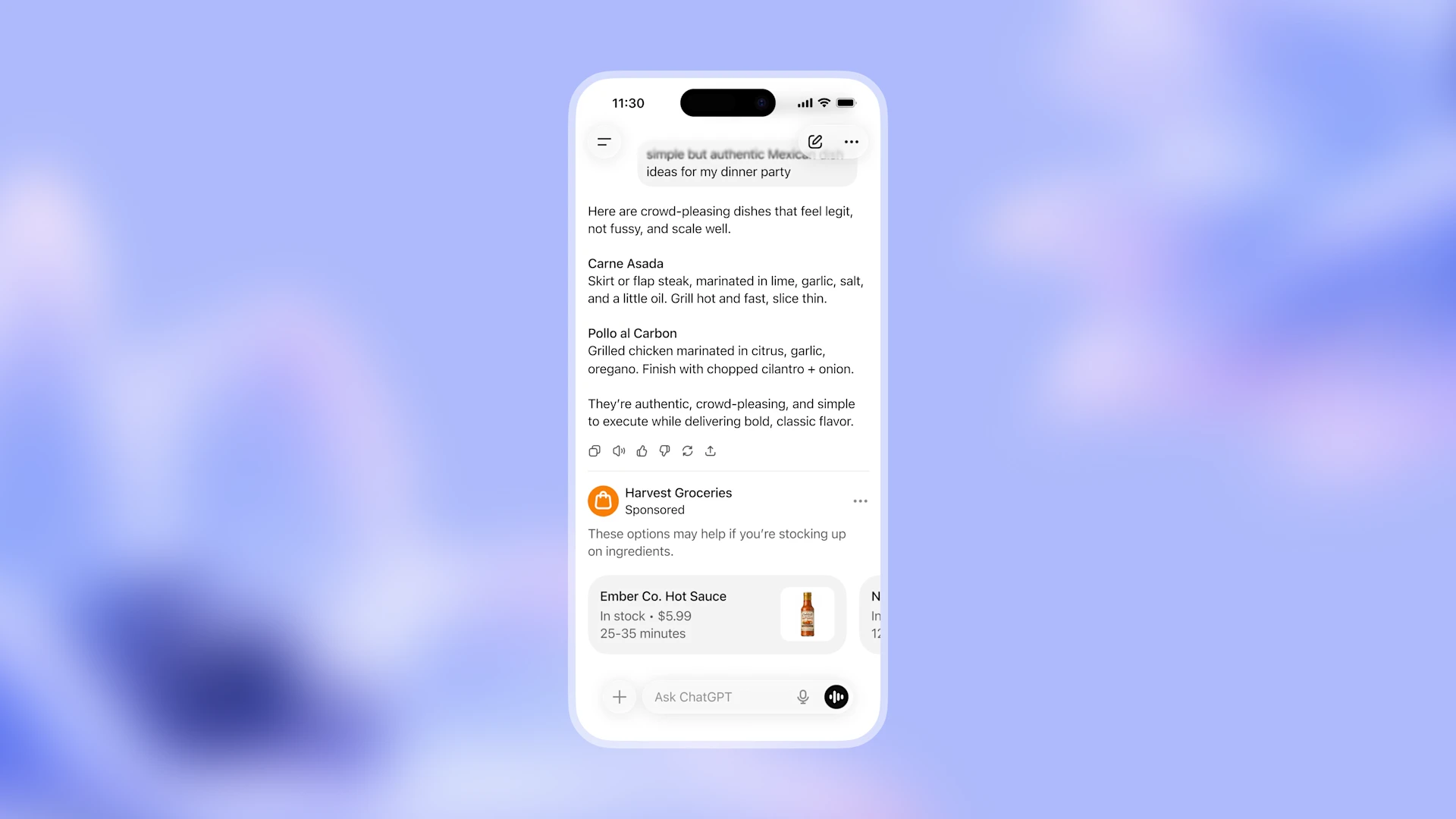 ChatGPT Ads preview
